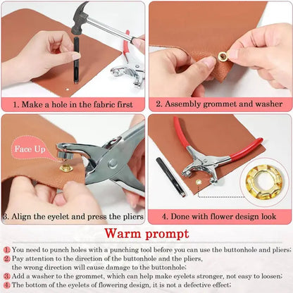 Metal Hand Press Tich Button fixer Machine metal good quality - 50 PCs button