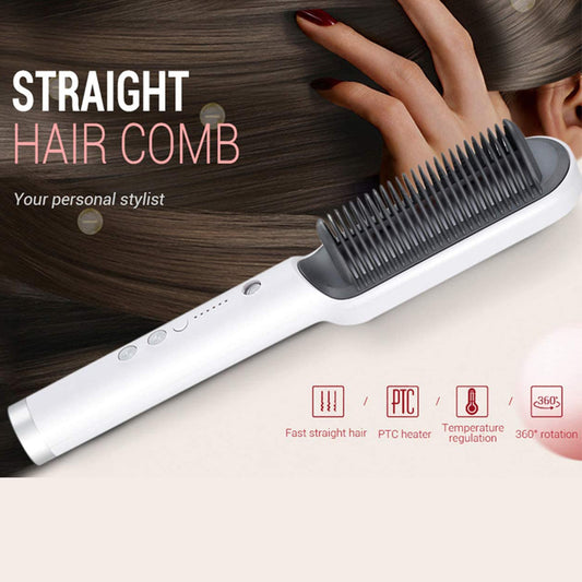 Hair Straightener Brush – Fast Heating, Smooth Styling