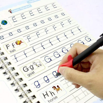 Sank Magic Practice Copybook Set – 4 Pcs Reusable Handwriting Practice Books With 10 Refills for Kids