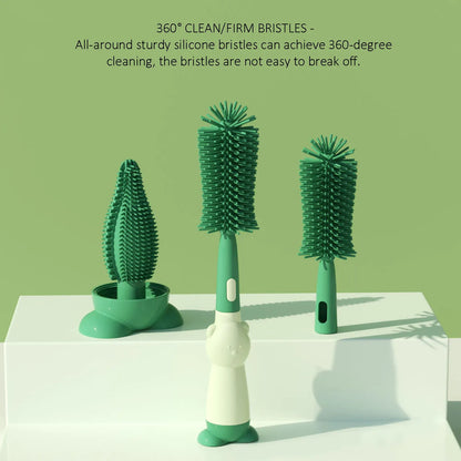 3-in-1 Silicone Baby Bottle Cleaning Brush Set